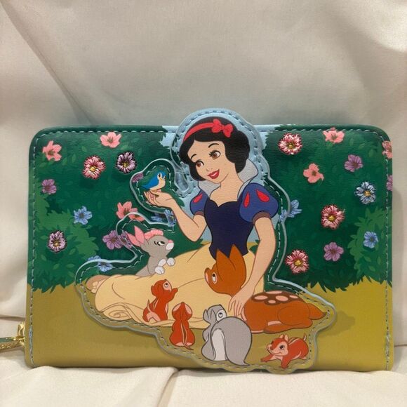 Loungefly X Disney Snow White & the Seven Dwarfs Forest Animals Zip Wallet NWT - Picture 1 of 8